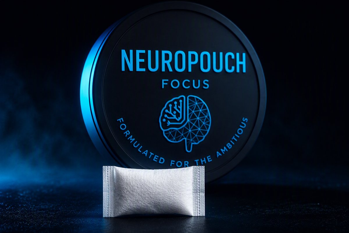 A single NeuroPouch FOCUS pouch beside the tin